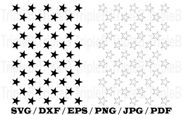 50 Stars, USA, American Flag Graphics for Crafts