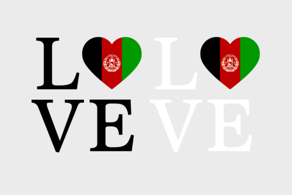 Afghanistan Flag, Love Afghanistan, SVG for Graphics and Crafts