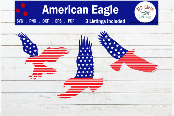 American Flag Eagles Graphic Design for Crafts