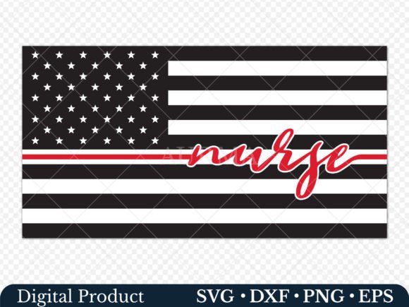 American Flag Svg, Nurse Flag for Crafts and Graphics