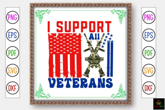 American Flag Veteran Gun Graphics for Crafts