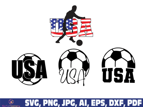 American Soccer USA Flag Graphics for Crafts