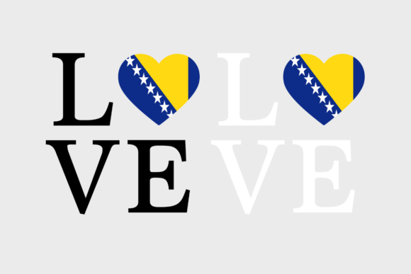 Bosnia Flag, Love Bosnia, Graphics for Crafts
