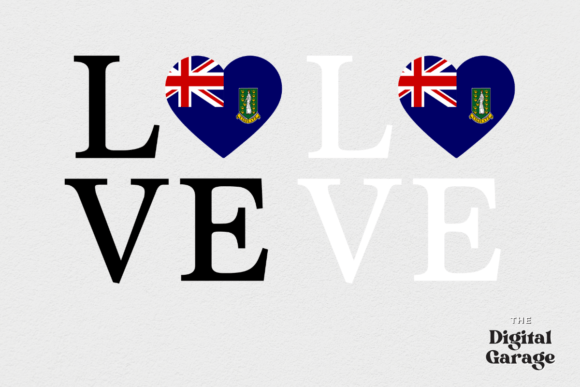 British Virgin Islands Flag, Love Graphic Design for Crafts