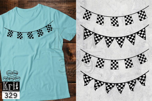 Bunting Flag Checkered Racing Graphics for Crafts