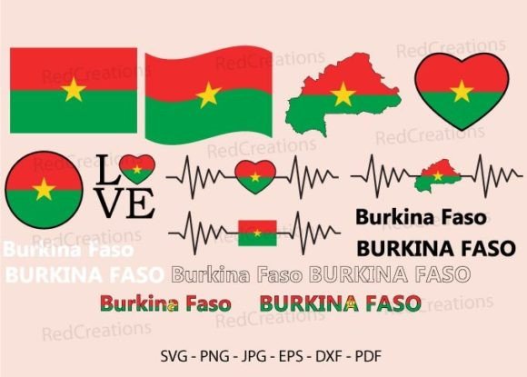 Burkina Faso Flag Bundle SVG for Embroidery Projects
