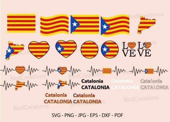 Catalonia Flag Bundle SVG for Crafts and Graphics
