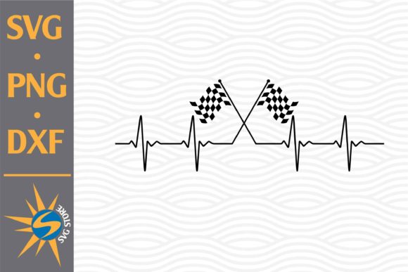 Checkered Flag Heartbeat for Crafts and Graphics