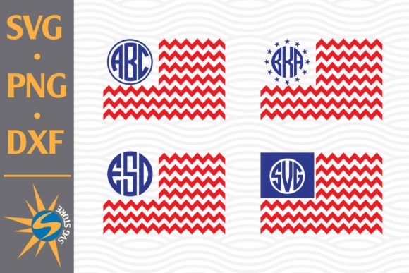 Chevron American Flag Graphics for Crafts