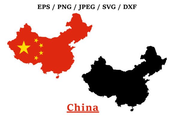 China National Flag Map Design for Crafts and Graphics