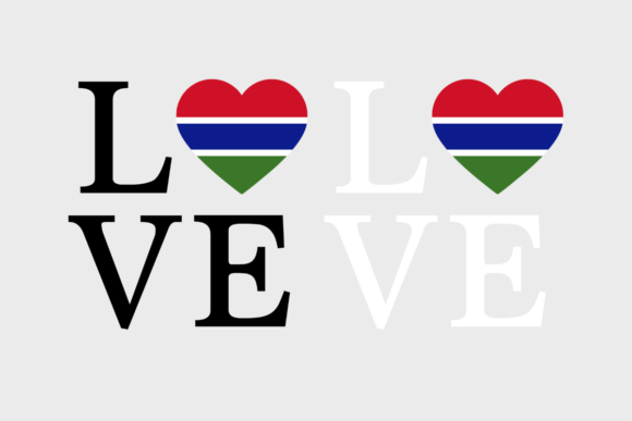 Gambia Flag, Love Gambia SVG PNG Graphics for Crafts