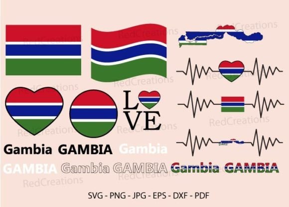 Gambia Flag Svg Bundle for Crafts and Graphics