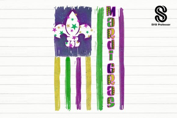 Mardi Gras Flag Graphics for Crafts and Marketing
