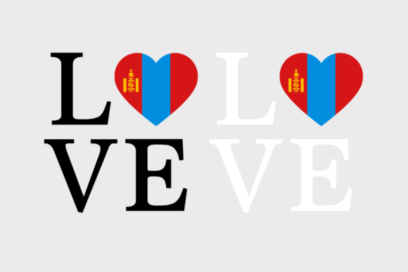 Mongolia Flag, Love Mongolia, Graphics for Crafts