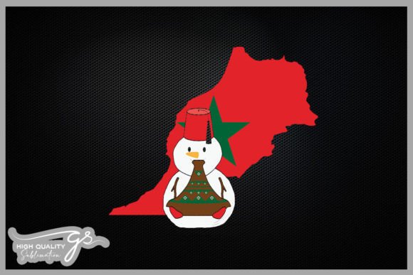 Morocco Flag Snowman Christma Graphics for Crafts