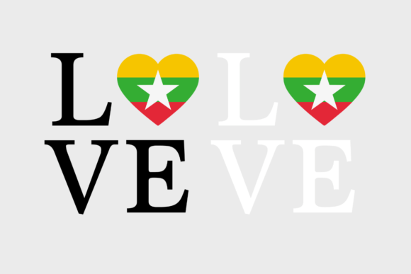 Myanmar Flag, Love Myanmar Graphics for Crafts