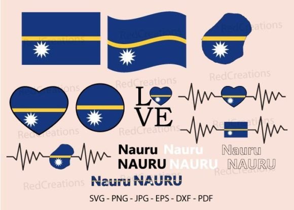 Nauru Flag Bundle Svg for Crafts and Graphics