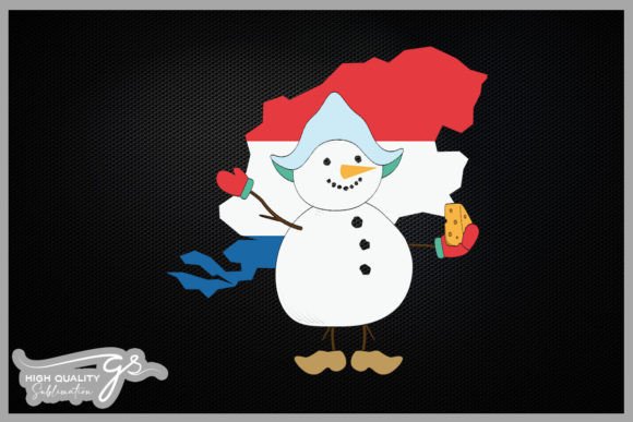 Netherlands Flag Snowman Christmas Graphics