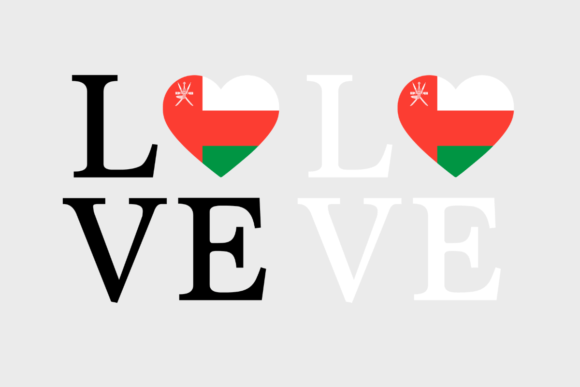 Oman Flag, Love Oman, Graphics for Local Branding