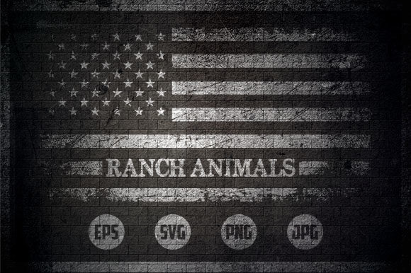 Ranch Animals - USA Flag Graphics for Crafts