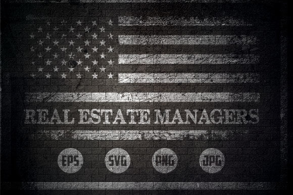 Real Estate Managers - USA Flag Graphics for Crafts