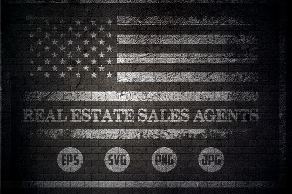 Real Estate Sales Agents USA Flag Graphic Design Asset