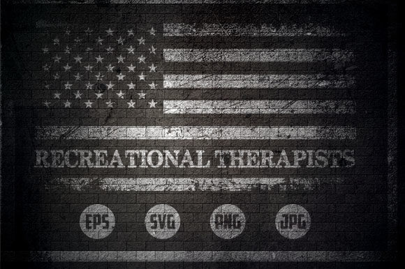 Recreational Therapists USA Flag Graphics for Crafts