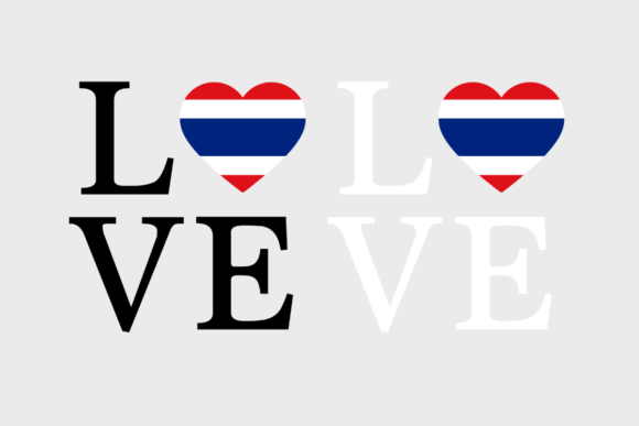 Thailand Flag, Love Thailand, Graphics for Crafts