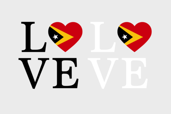 Timor-Leste Flag, Love Timor-Leste SVG for Crafts and Graphics