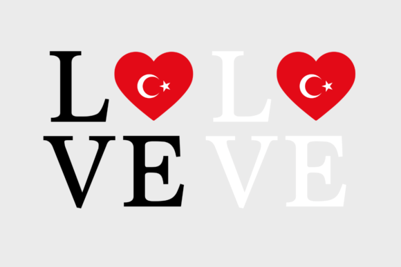 Turkey Flag, Love Turkey, Graphics for Crafts