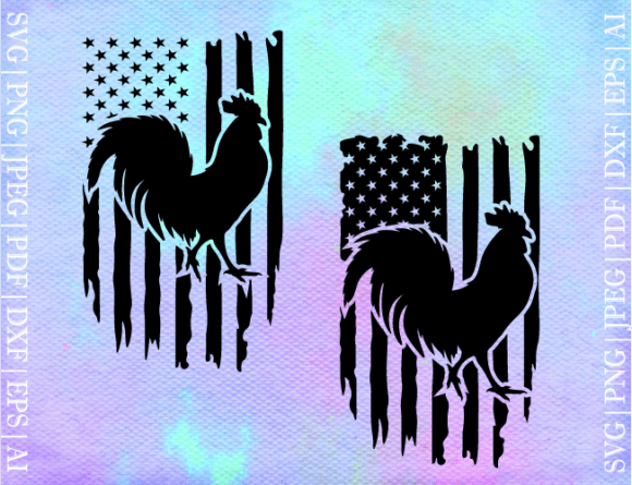 US Flag Rooster SVG for Crafts and Graphics