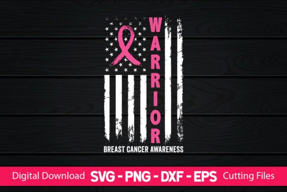 Warrior American Flag Cancer Awareness Graphics for Crafts